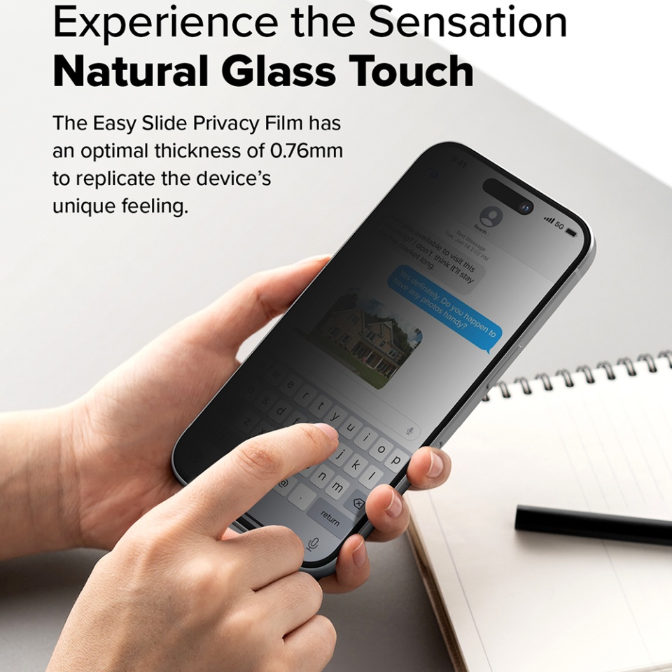 [Pachet x2] Folie sticla iPhone 16 Pro Max, Claritate si Protectie Maxima, Strat Oleofobic Anti-Amprenta, Ringke Easy Slide - Transparenta - 2 | YEO