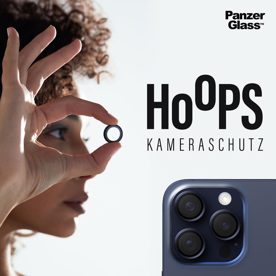 Protectie Camera pentru iPhone 16 / 16 Plus, Hoops PanzerGlass®, cu Separare Optica, Sticla Securizata, Anti-Zgarieturi si Anti-Reflexie, Transparenta - 3 | YEO