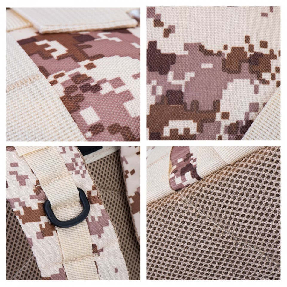 Rucsac Tactic 35L, Impermeabil, Compartimente Multiple, Curele Reglabile, Ideal Outdoor, Forcell Ranger Shark, Desert Camo - 1 | YEO