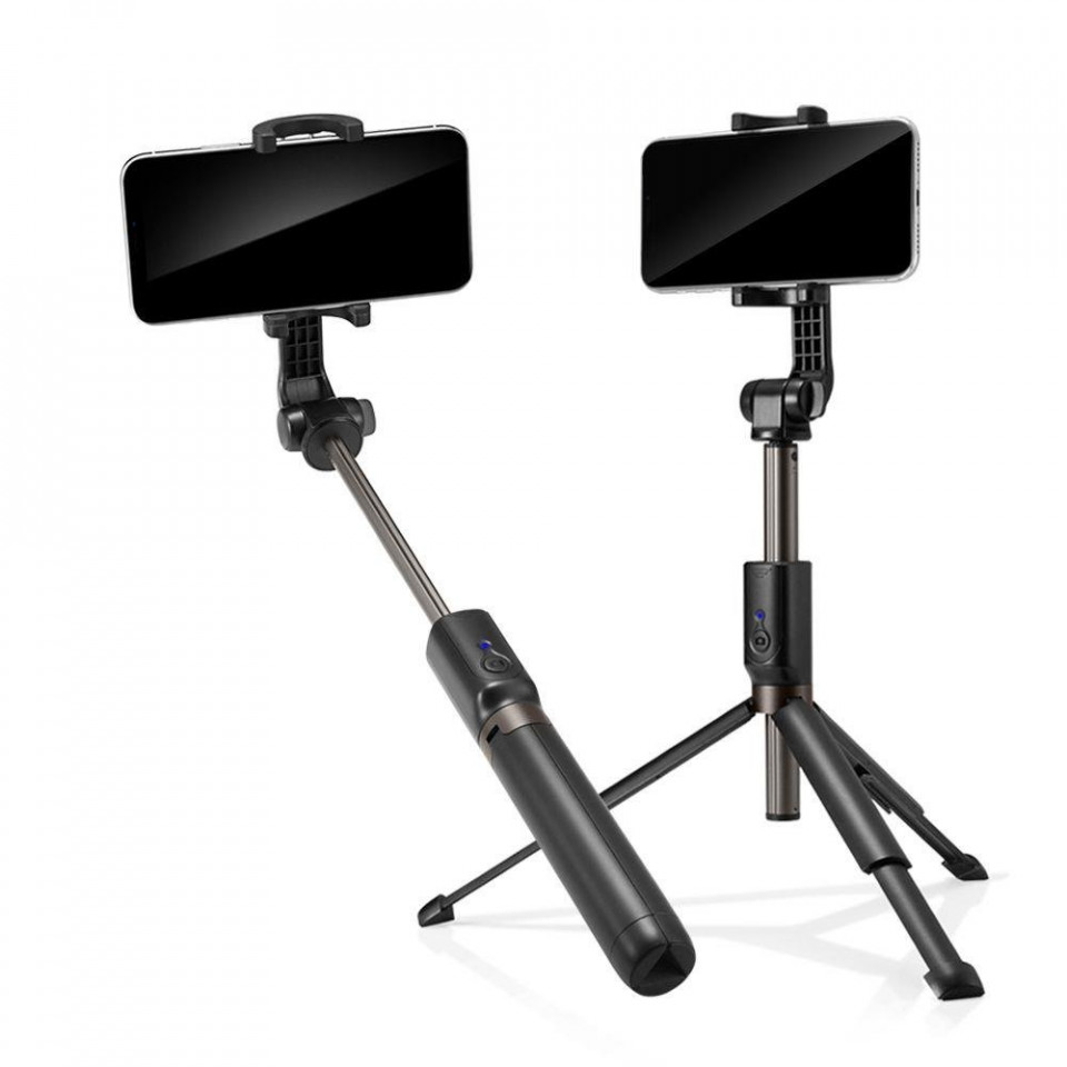 Selfie Stick cu Bluetooth remote si Trepied, Spigen - Negru - 2 | YEO