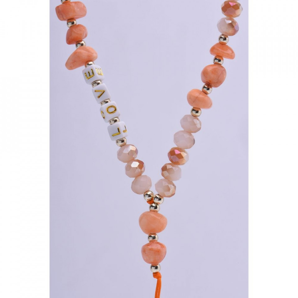 Snur universal telefon, 44cm (22cm prins) pentru mana, Skyddar Love - Portocaliu - 3 | YEO