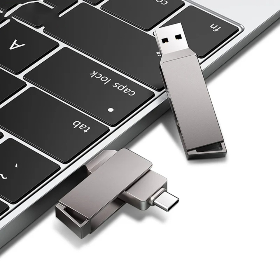 Stick Memorie USB 3.0 si Type-C, Dual-Interface, 32GB, High Speed FlashDrive, Skyddar THSM19, set cu sticker, Gri - 2 | YEO
