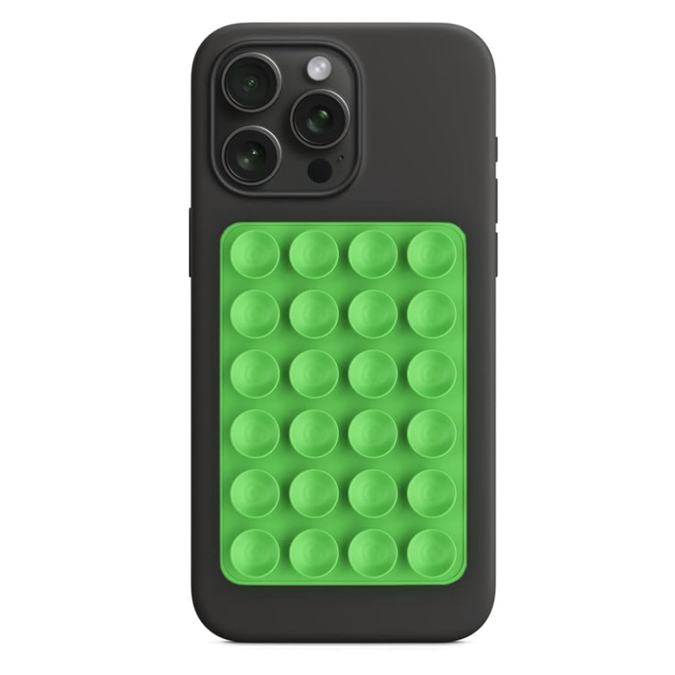 Suport Adeziv Universal pentru Telefon cu Ventuza, Potrivit Pentru Tik-Tok/Selfie/Vizionare Video, din Silicon, 8x5,5cm, SKDR StickIt SO-PAD - Verde