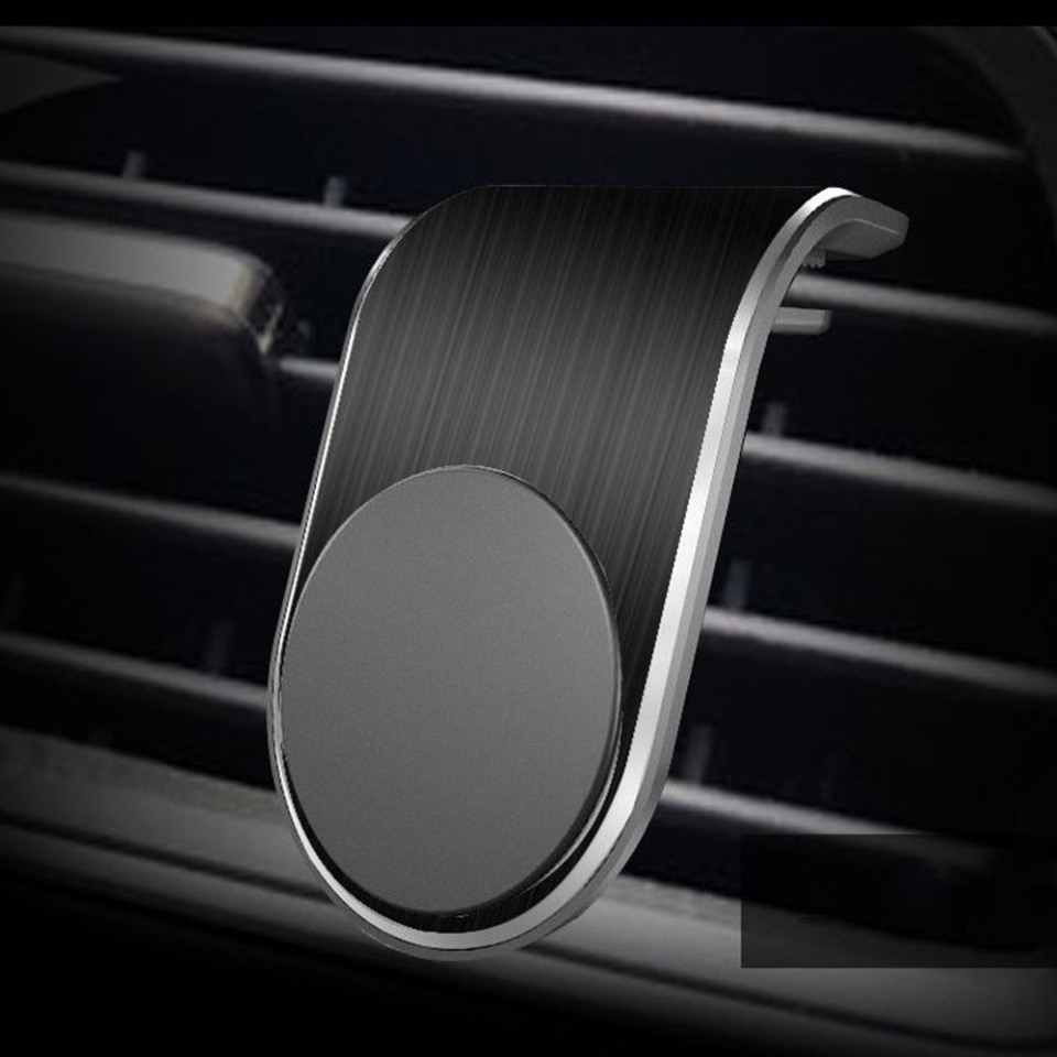 Suport Auto Grila Ventilatie Magnetic, Compatibilitate Universala, SKDR AirGrip (S7), Negru Argintiu, set cu sticker - 3 | YEO