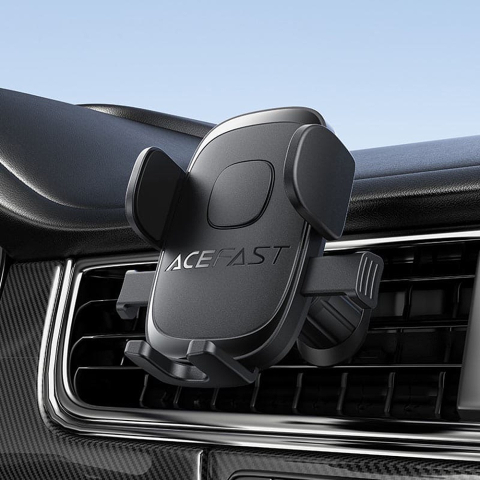 Suport Auto Telefon 4.7"-6.9", Montare Grila Ventilatie, One-Key Lock, Prindere Silicon, Acefast D56, Negru - 6