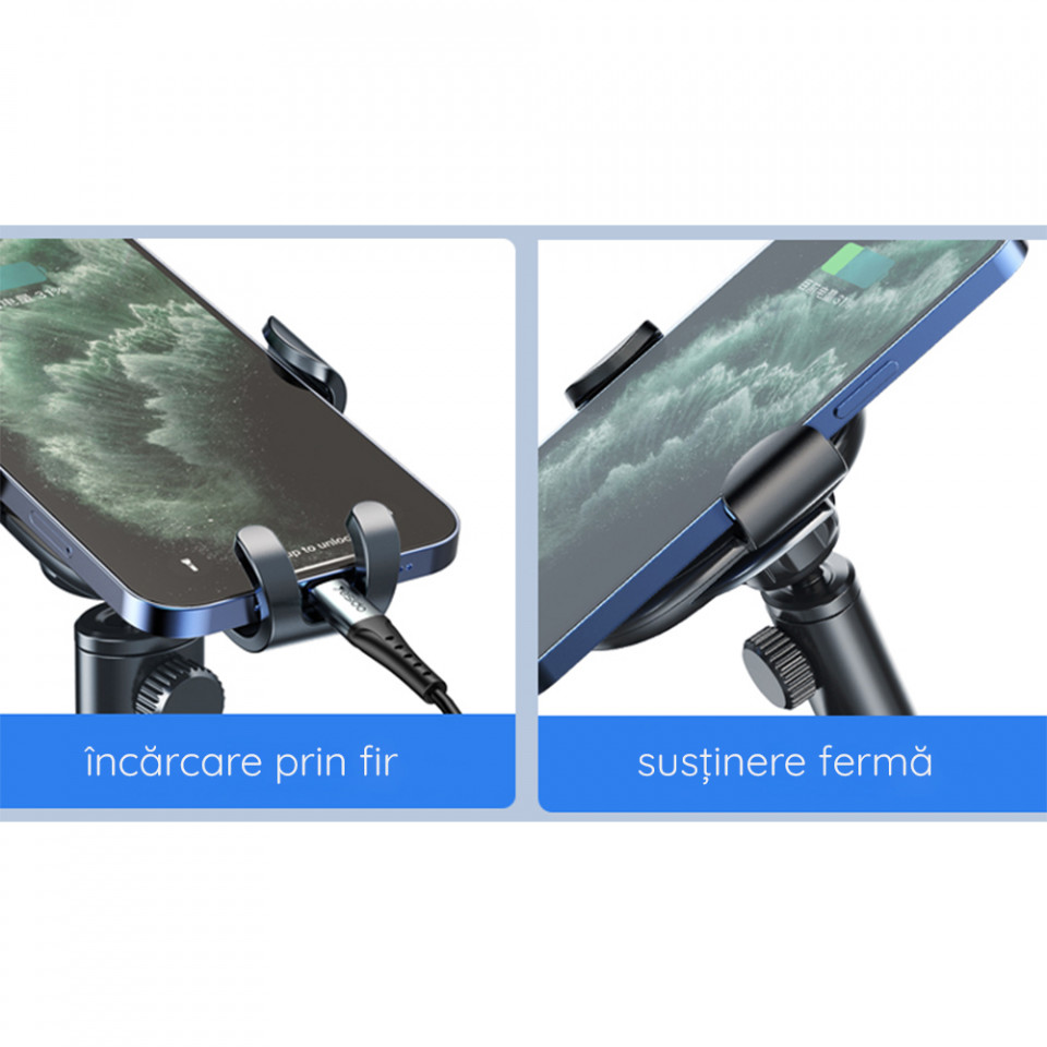 Suport Auto Telefon Parbriz, Bord, Yesido Gravity Grip - Negru - 2 | YEO
