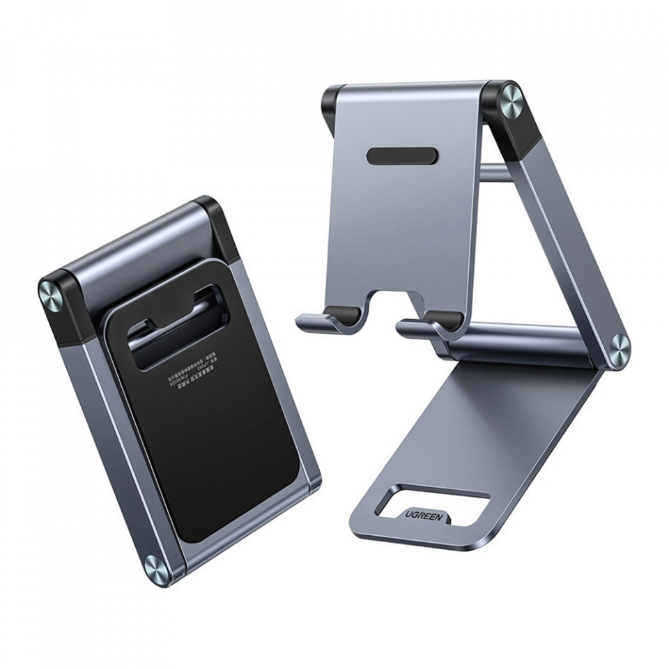 Suport Birou din Aluminiu, Pliabil, pentru Telefon si Tableta, Ugreen (50324), Gri