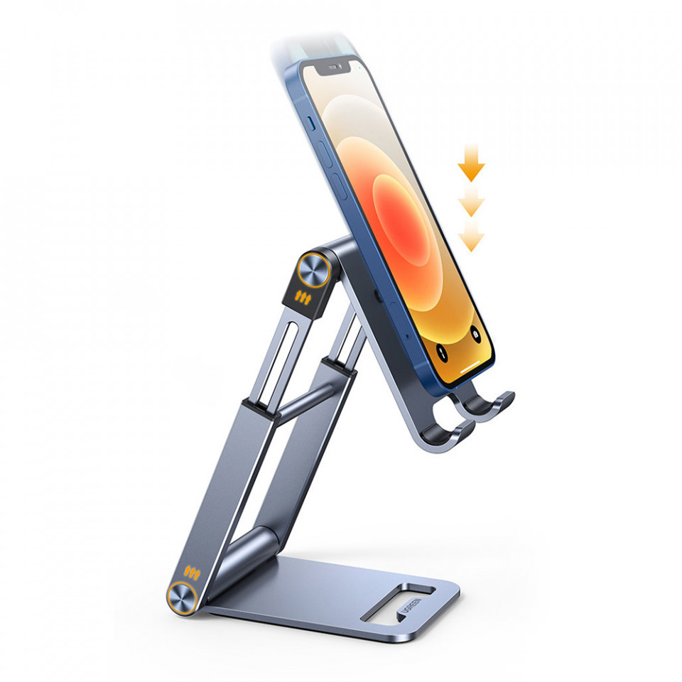 Suport Birou din Aluminiu, Pliabil, pentru Telefon si Tableta, Ugreen (50324), Gri - 3 | YEO