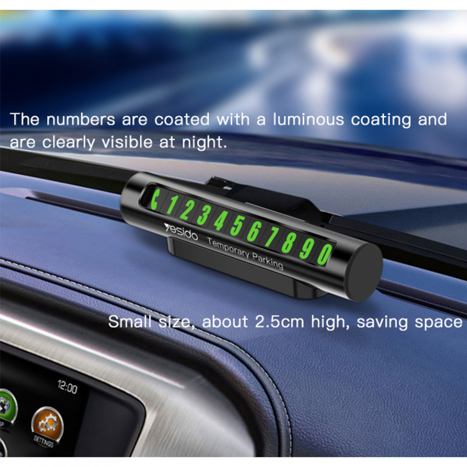 Suport numar telefon auto pentru Bord, Yesido C68 - Negru - 2 | YEO