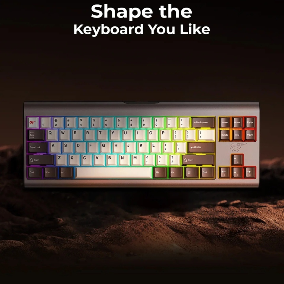 Tastatura gaming compacta, RGB, Type-C, 350mA, 5V, 1.2m, 71 taste, Havit KB896L, Verde - 1 | YEO