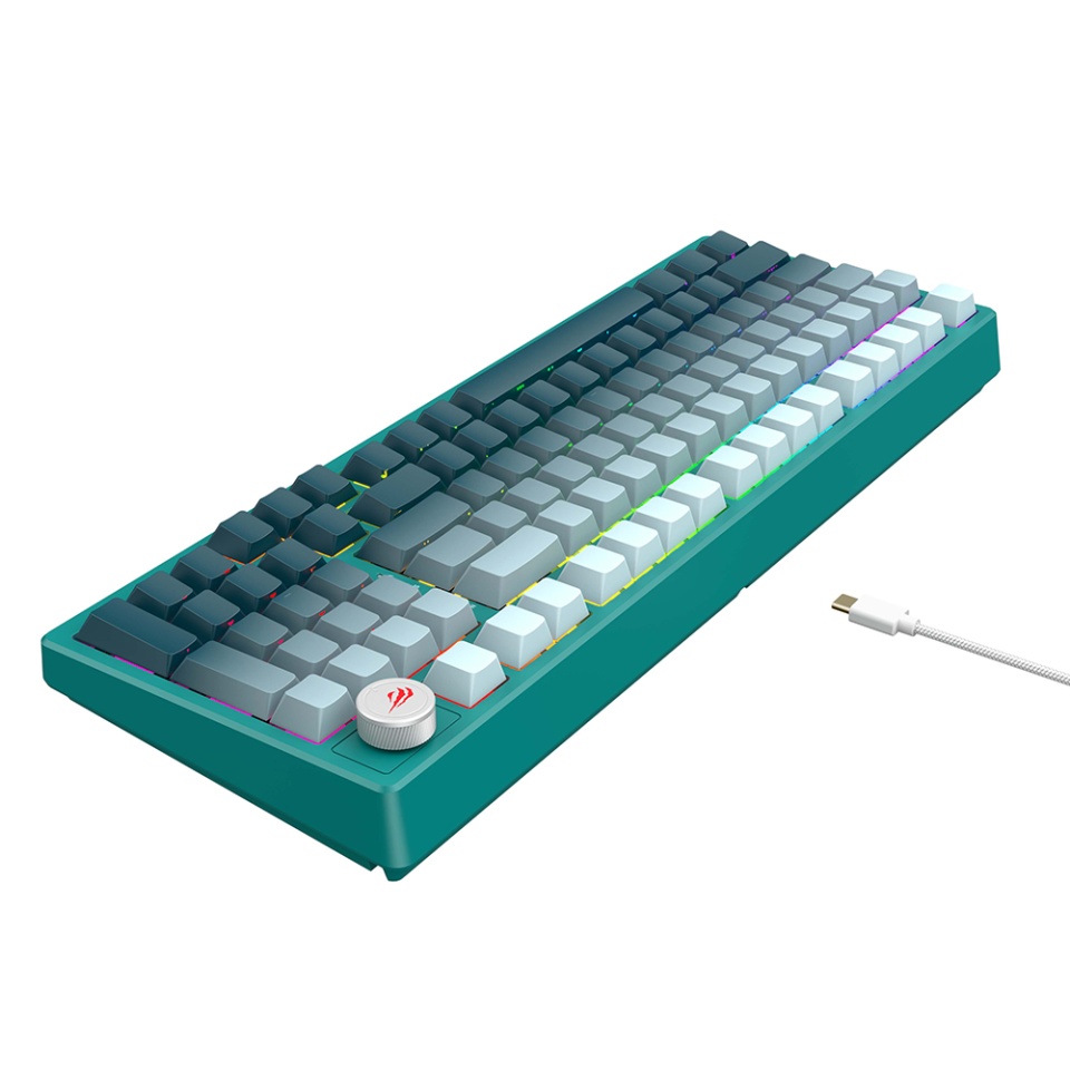 Tastatura Gaming Full-size, RGB, USB-C, 1.8m, 350mA, Havit KB899L, Verde - 3 | YEO