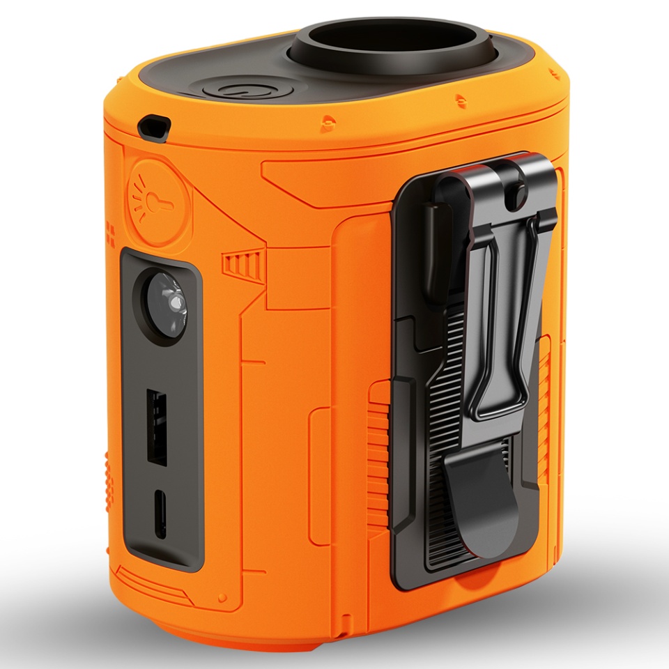 Ventilator de Brau Portabil Z14, 5 trepte de viteza, 6000mAh, Motor Brushless, Display LED, Design Compact, Portocaliu