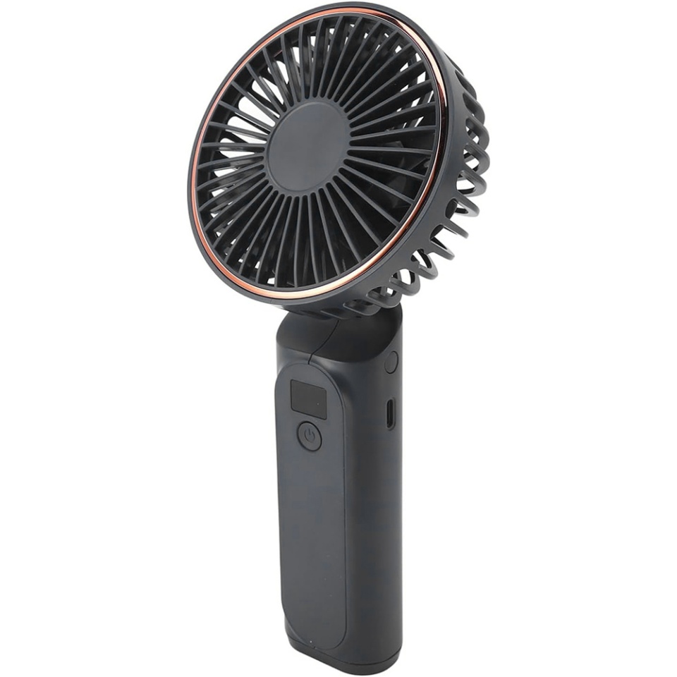 Ventilator Portabil cu Display LED, 6 Viteze, USB-C, 5000mAh, Compact si Eficient, Negru - 1 | YEO