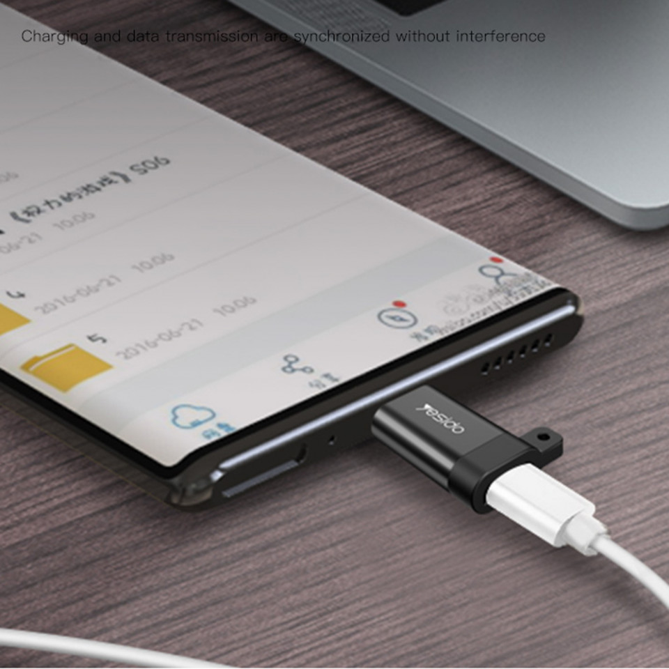 Adaptor Micro-USB la Type-C, Plug & Play, 480Mbps, Yesido (GS04) - Negru - 3 | YEO