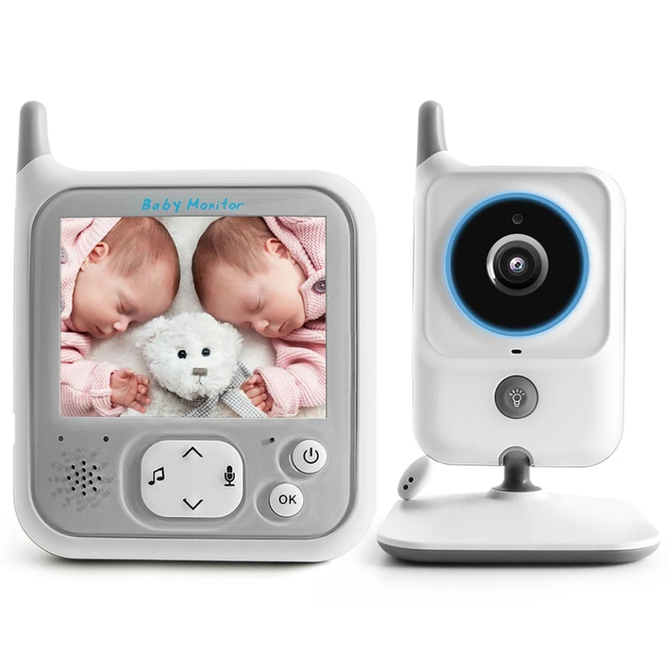 Baby Monitor cu Camera Audio-Video Wireless Pentru Supraveghere, 2.4Ghz, Monitorizarea Temperaturii, Night Vision, Two-way Talk, LCD Display, Bebe SweetDream (VB607) - Alb