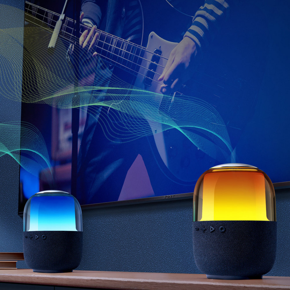 Boxa portabila wireless, Bluetooth 5.3, 8W, lumina RGB, cablu USB la Type-C, JoyRoom - Negru - 3 | YEO