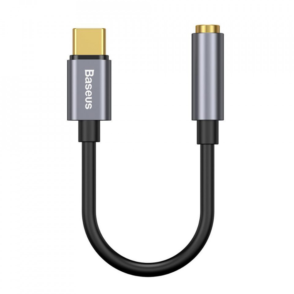 Cablu adaptor audio Type-C la Jack 3.5mm, Baseus L54 (CATL54-0G) - Gri inchis