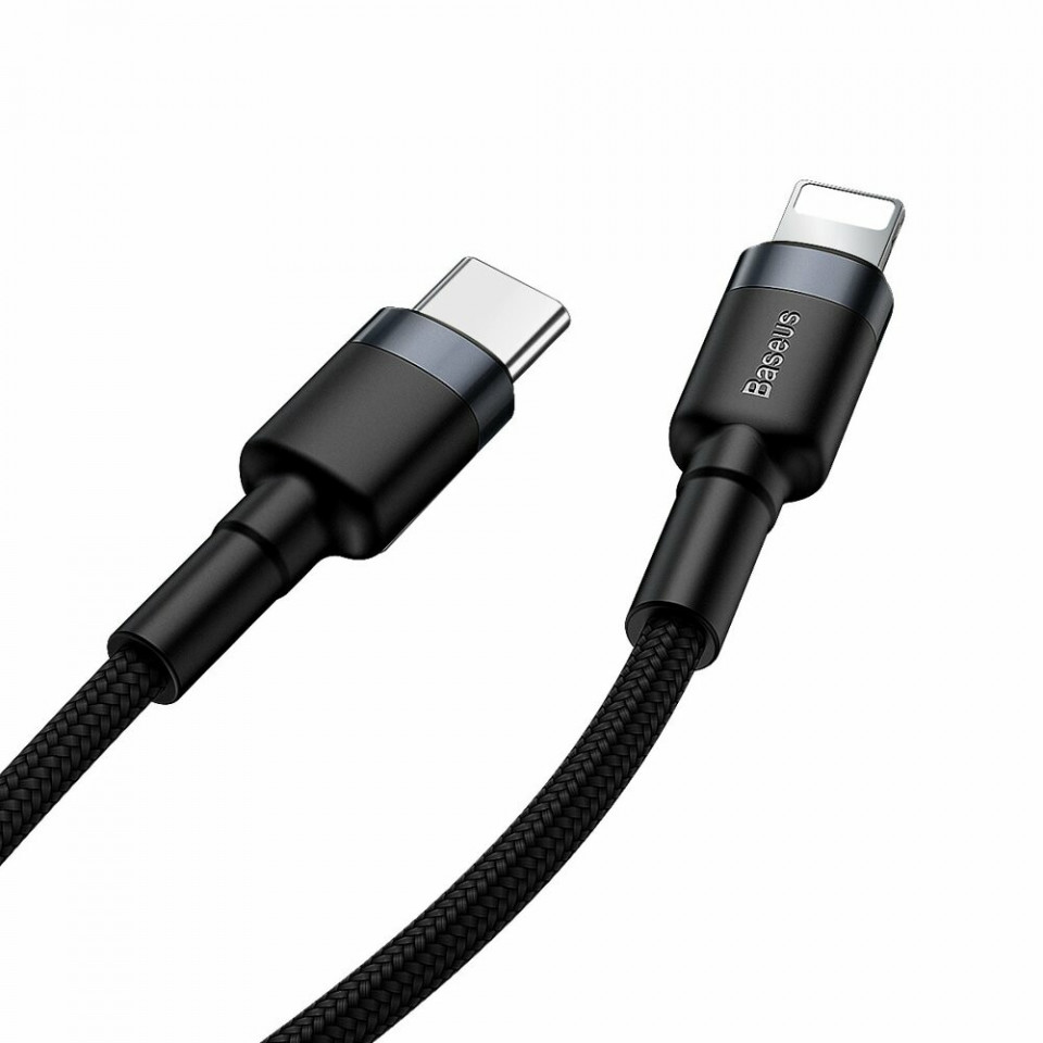 Cablue de date Type-C la Lightning, PD 18W, 1m, Cafule Baseus - Gri Negru - 2 | YEO