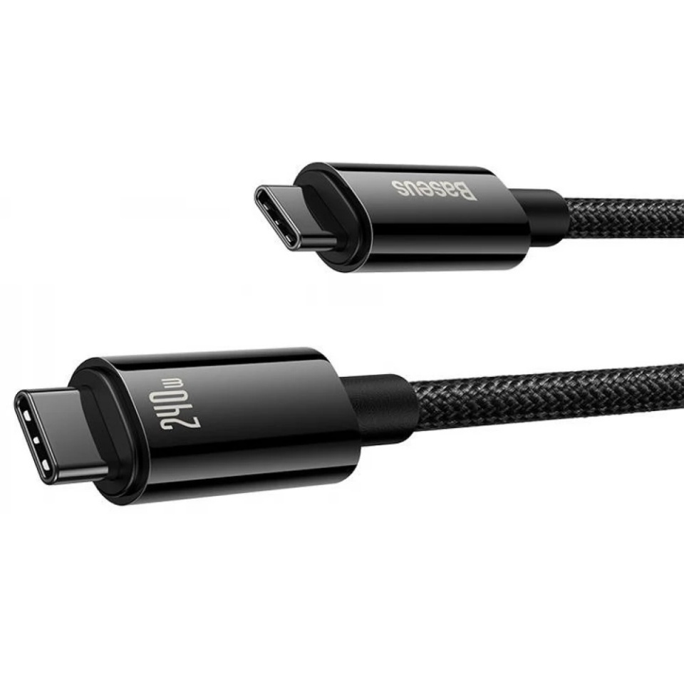 Cablue de Date Type-C la Type-C 240W, Fast Charging, 3m, Baseus Tungsten Gold, Negru - 2 | YEO