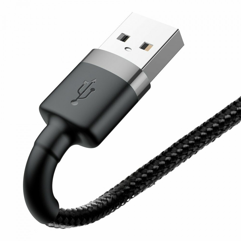 Cablue de date USB la Lightning, 2A, 3m, Cafule Baseus - Gri Negru - 2 | YEO