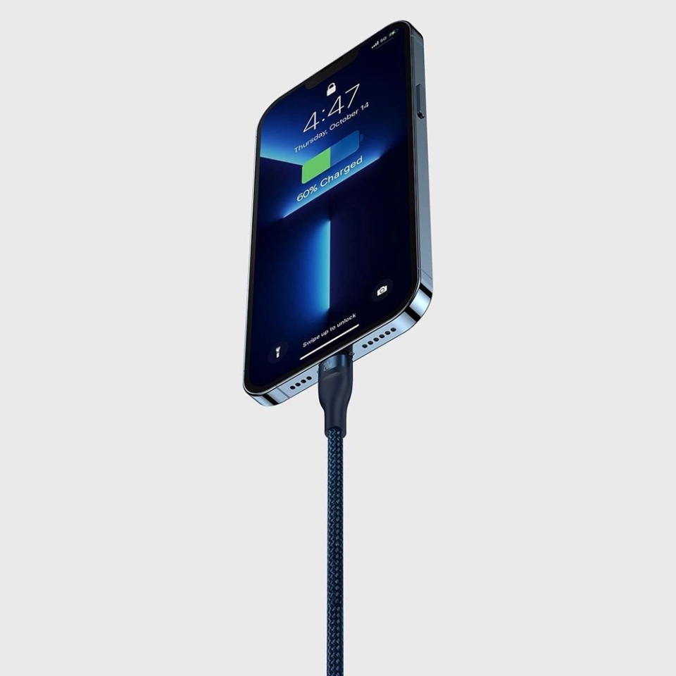 Cablue de Incarcare / Date 3in1 USB la Type-C, Lightning, Micro-USB, 100W, 1.5m, Baseus, Flash Series 2, Albastru - 2 | YEO