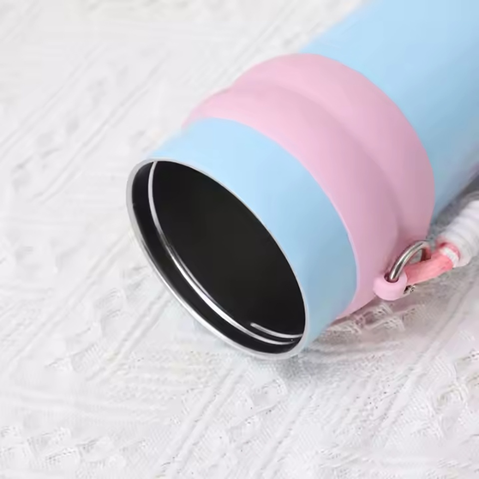 Cana termos, Cu pai, BPA-FREE, Rezistent la rugina si la scurgeri, Reutilizabil, Bauturi calde si reci, Pentru apa, ceai sau cafea, smoothie si multe altele, Otel inoxidabil, 710ml, THM7 - Bleu - 2 | YEO
