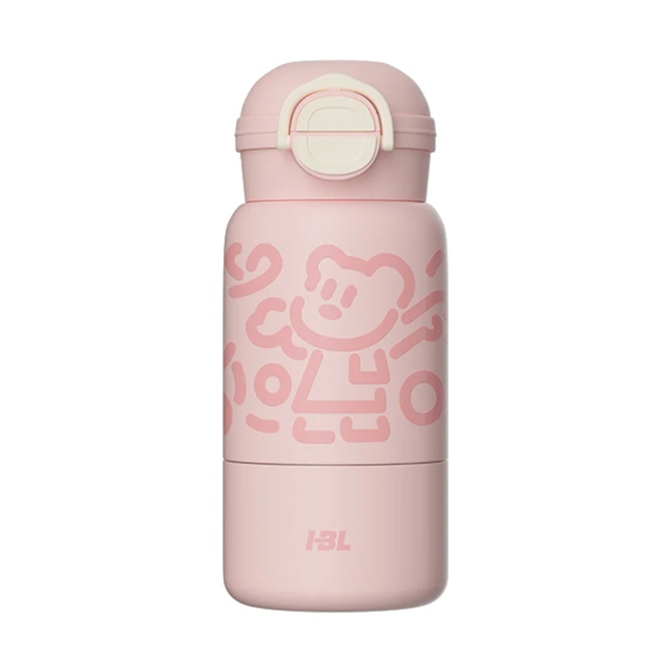 Cana termos pentru Copii, Rezistent la rugina si la scurgeri, Reutilizabil, Bauturi calde si reci, ceai sau cafea, smoothie si multe altele, Otel inoxidabil, 520ml, THM8 - Roz