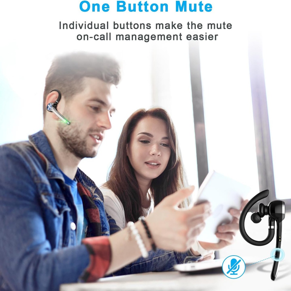 Casca Bluetooth, Headset NeXound G7, 5.1 HandsFree cu ENC, LED, Qualcomm, 72h autonomie, Negru - 2 | YEO