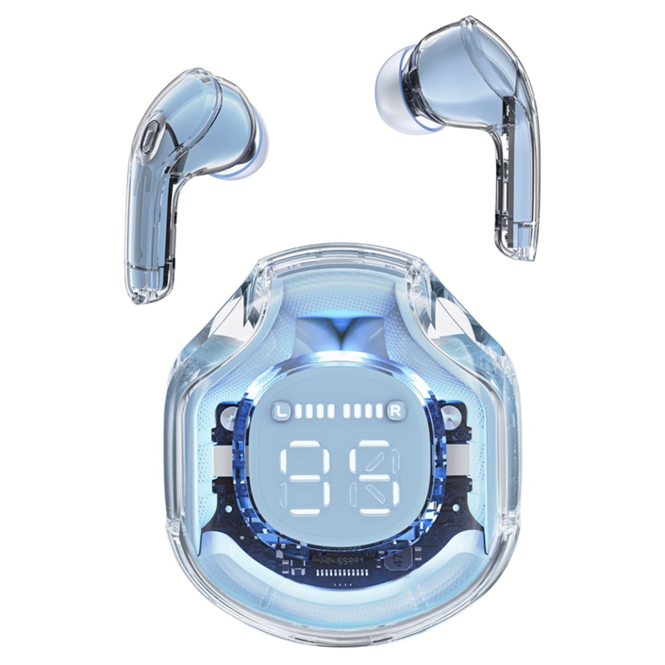 Casti Bluetooth Wireless, AceFast T8, Casti fara Fir, Bluetooth 5.3, TWS, USB-C, cu dock de incarcare, Rezistente la Praf IPX4, Albastru - 1 | YEO