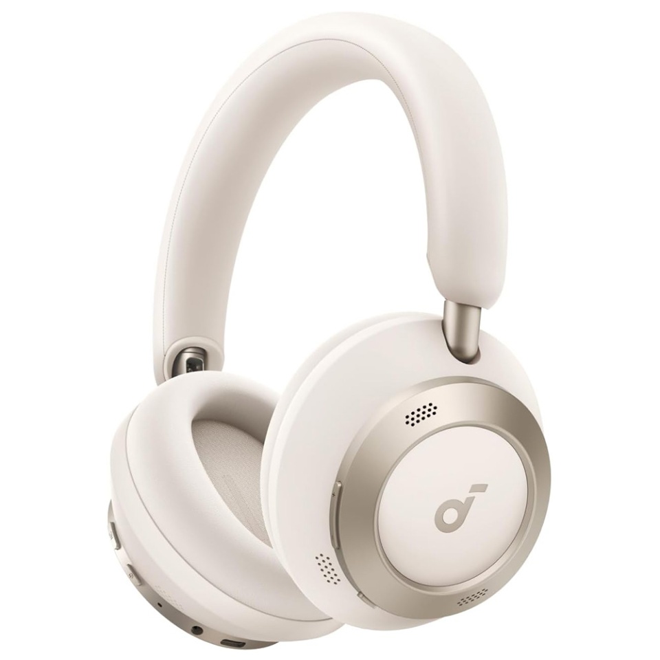 Casti On-Ear Wireless Activ Noise Cancelling, BT 5.3, Hi-Res, Anker SoundCore Space One Pro, Alb