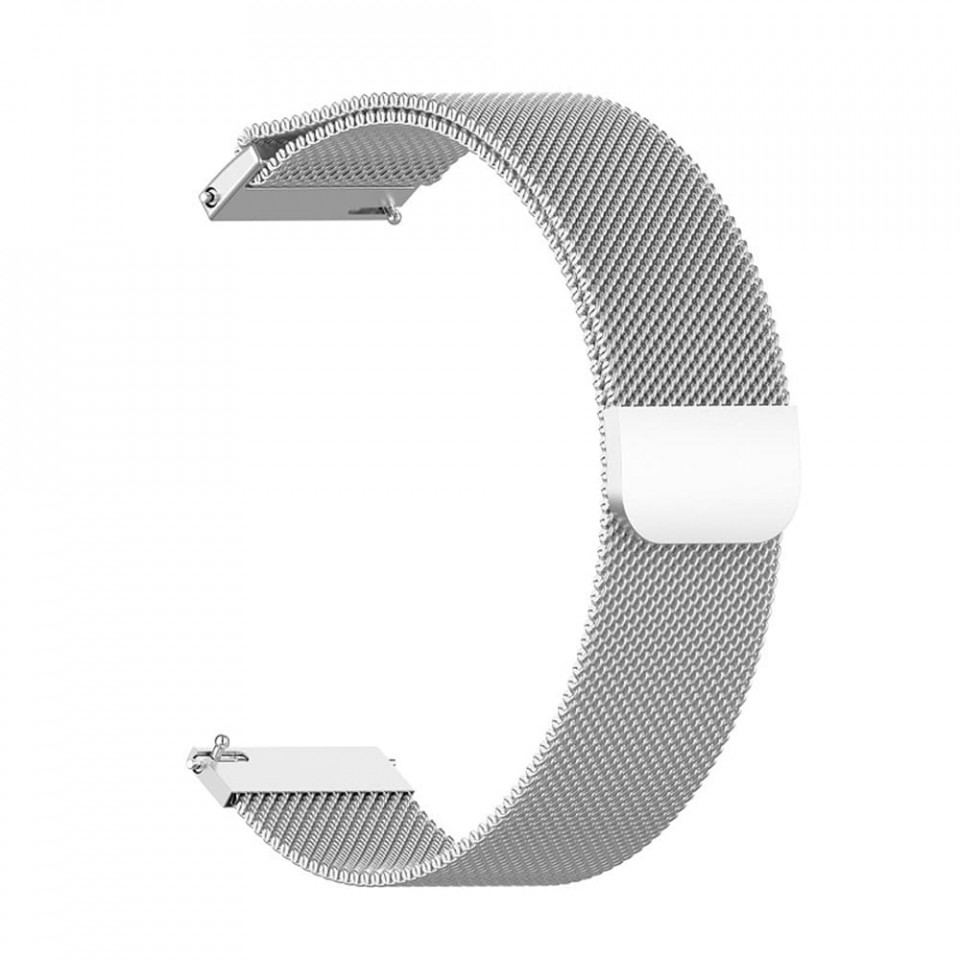 Curea metalica smartwatch Samsung Galaxy Watch 4, Galaxy Watch Active 1 / 2 (40 mm / 44 mm), Huawei Watch GT / GT 2 / GT 3 (42 mm), Techsuit W009 - Argintiu