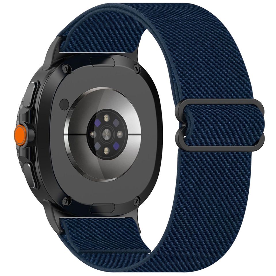 Curea Naylon pentru Samsung Galaxy Watch8 40mm/Watch8 44mm/Watch8 Classic, Ajustabila, Premium, Skyddar W80, Albastru inchis