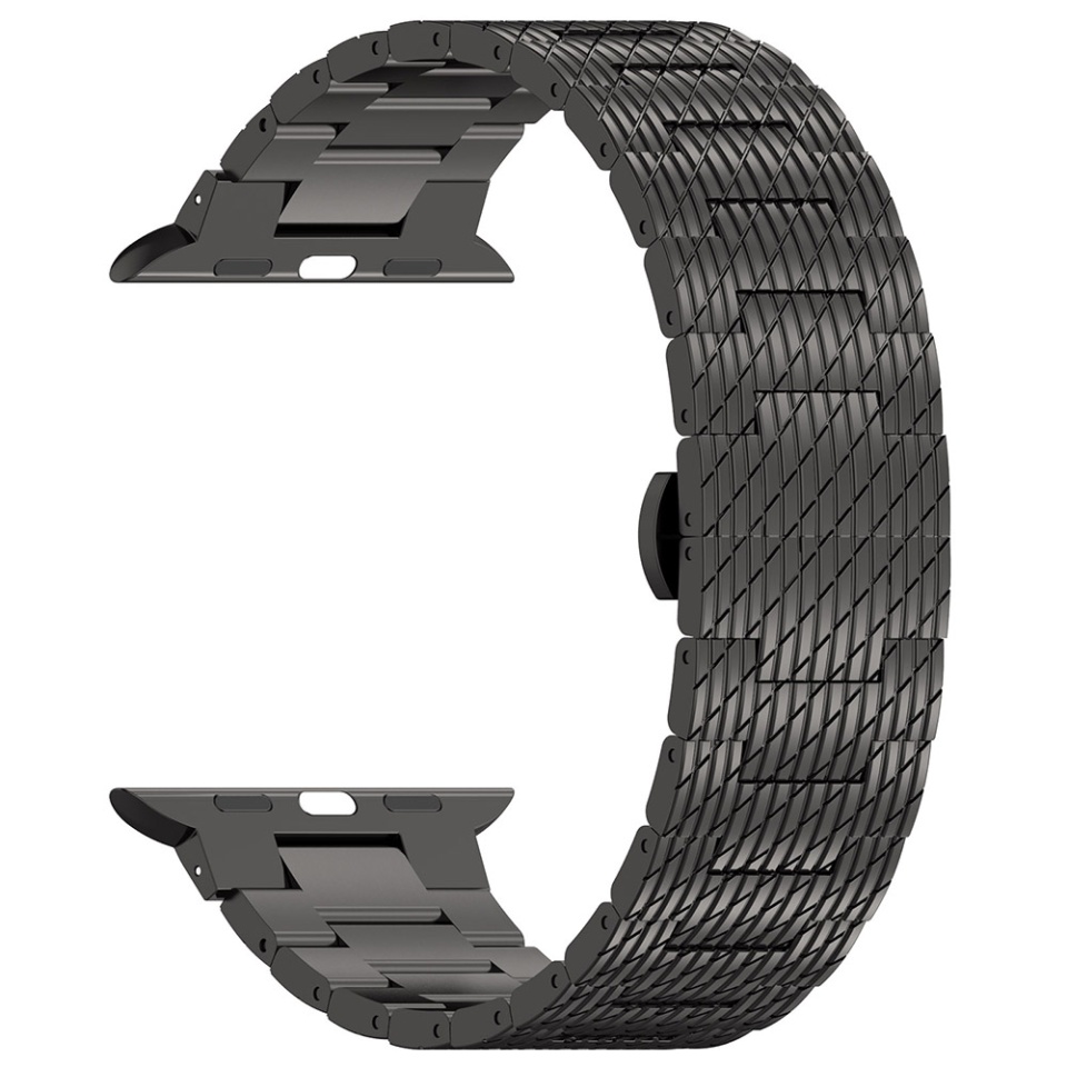 Curea Otel Inoxidabil pentru Apple Watch 1/2/3/4/5/6/7/8/9/SE/SE 2 (38/40/41mm), SKDR BandPro W052 - Negru