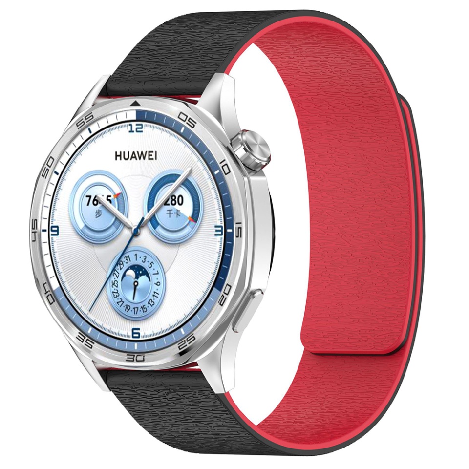 Curea pentru Smart Watch din Silicon, 22mm, Ajustabila, Premium, W074, Rosu - 1 | YEO