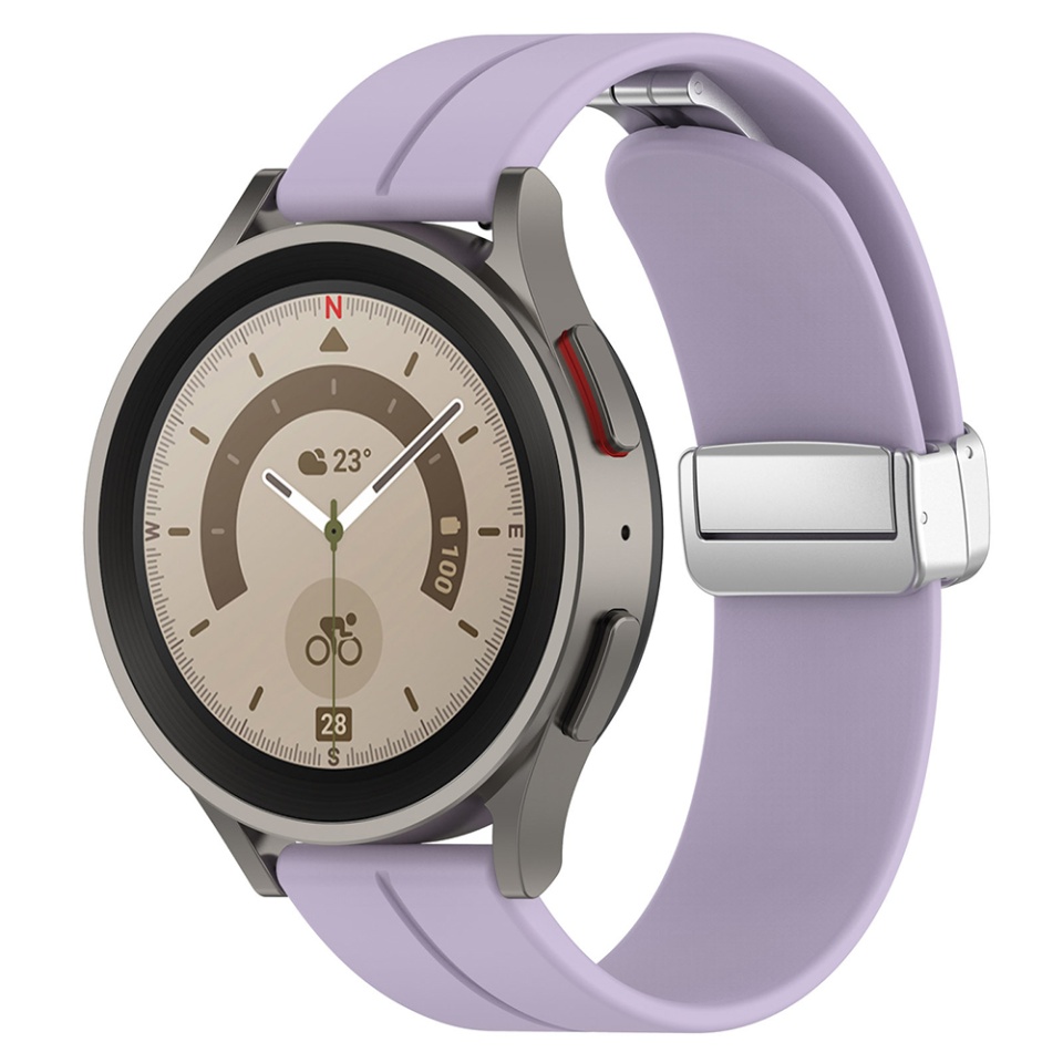 Curea Slicon pentru Huawei Watch GT 2 (46mm)/GT 2 Pro/GT 3 Pro (46mm)/Ultimate, Xiaomi Watch S1, Catarama Magnetica, 22mm, SKDR BandPro W011 - Violet - 1 | YEO
