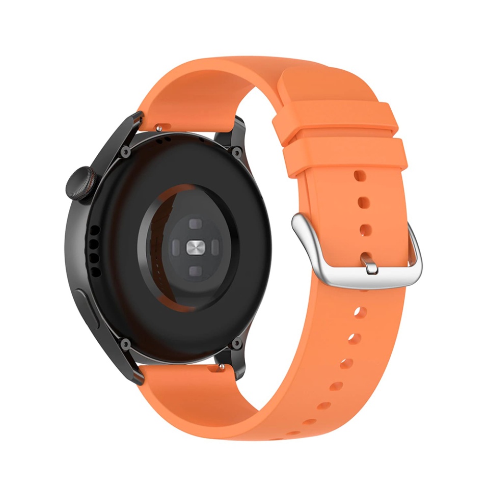 Curea Slicon pentru Samsung Galaxy Watch 4/5/Active 2, Huawei Watch GT 3 /GT 3 Pro, 22mm, Catarama Neagra, SKDR BandPro W001 - Portocaliu - 1 | YEO