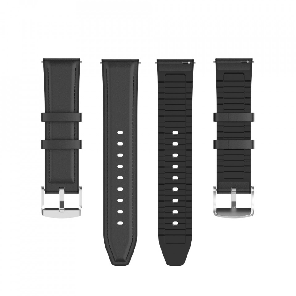 Curea smartwatch Samsung Galaxy Watch (46mm) / Watch 3 / Gear S3, Huawei Watch GT / GT 2 / GT 2e / GT 2 Pro / GT 3 (46 mm), Techsuit W007 - Negru - 3 | YEO