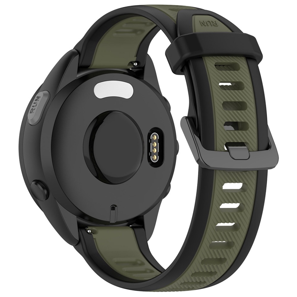Cureas Silicon pentru Samsung Galaxy Watch 4/5/Active 2, Huawei Watch GT 3 (42mm)/GT 3 Pro (43mm), 20mm, SKDR BandPro W053 - Kaki - 2 | YEO