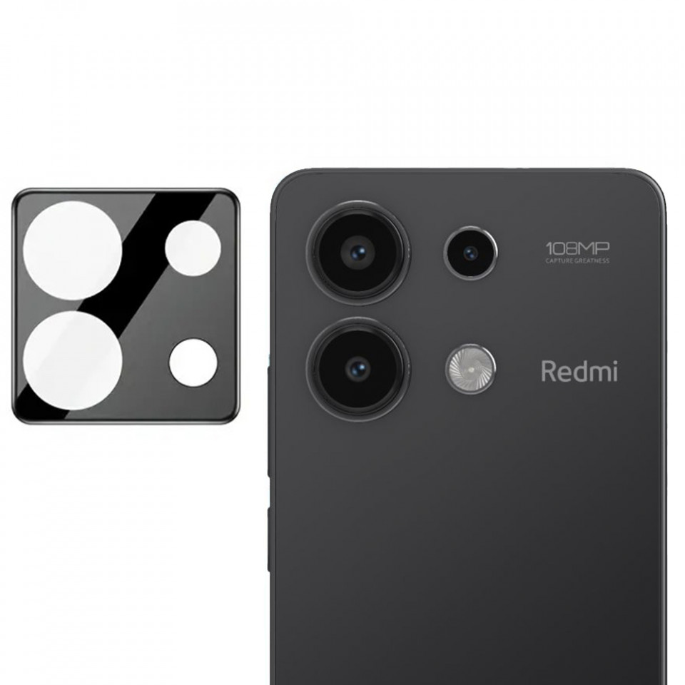 Folie camera Xiaomi Redmi Note 13 4G, Techsuit Full Camera Glass - Negru