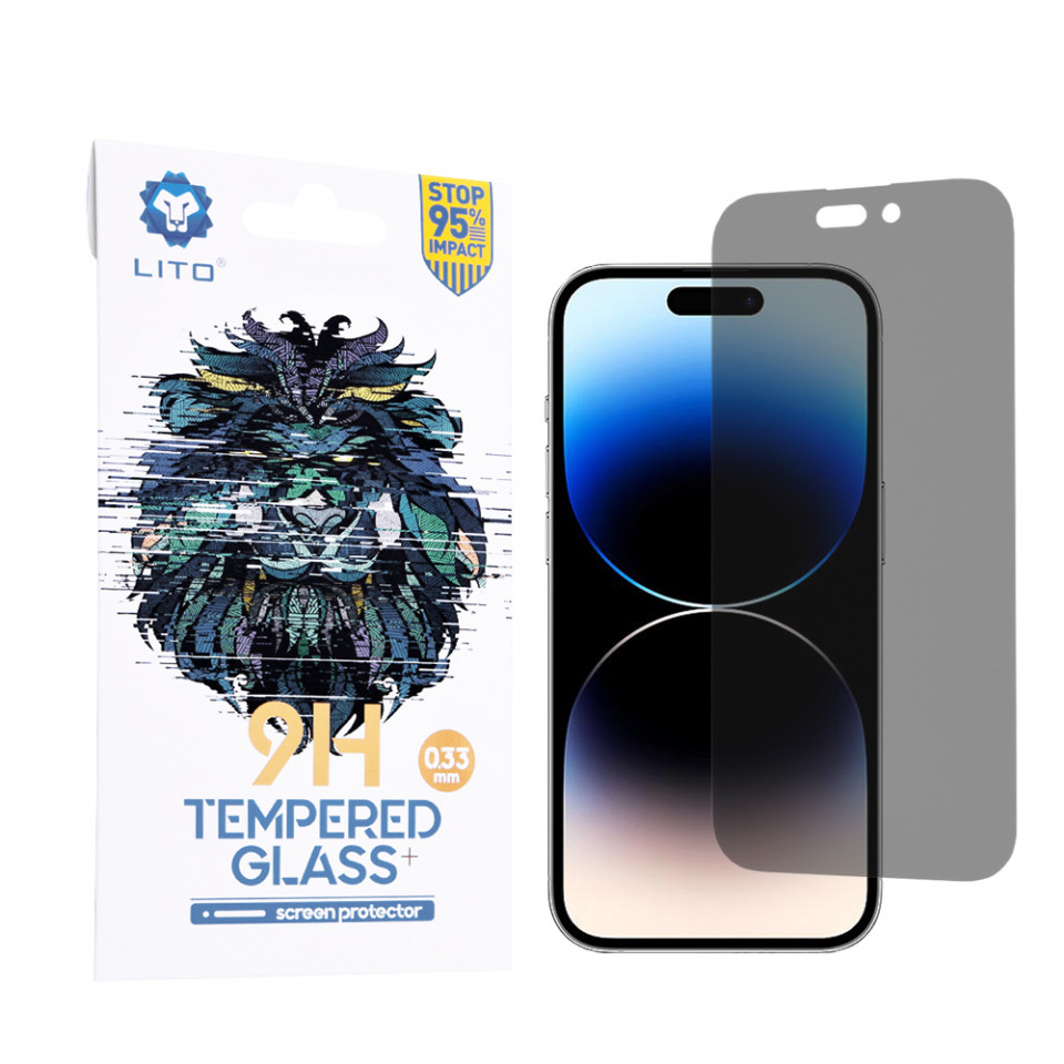 Folie iPhone 14 Pro din sticla securizata, LITO - Privacy