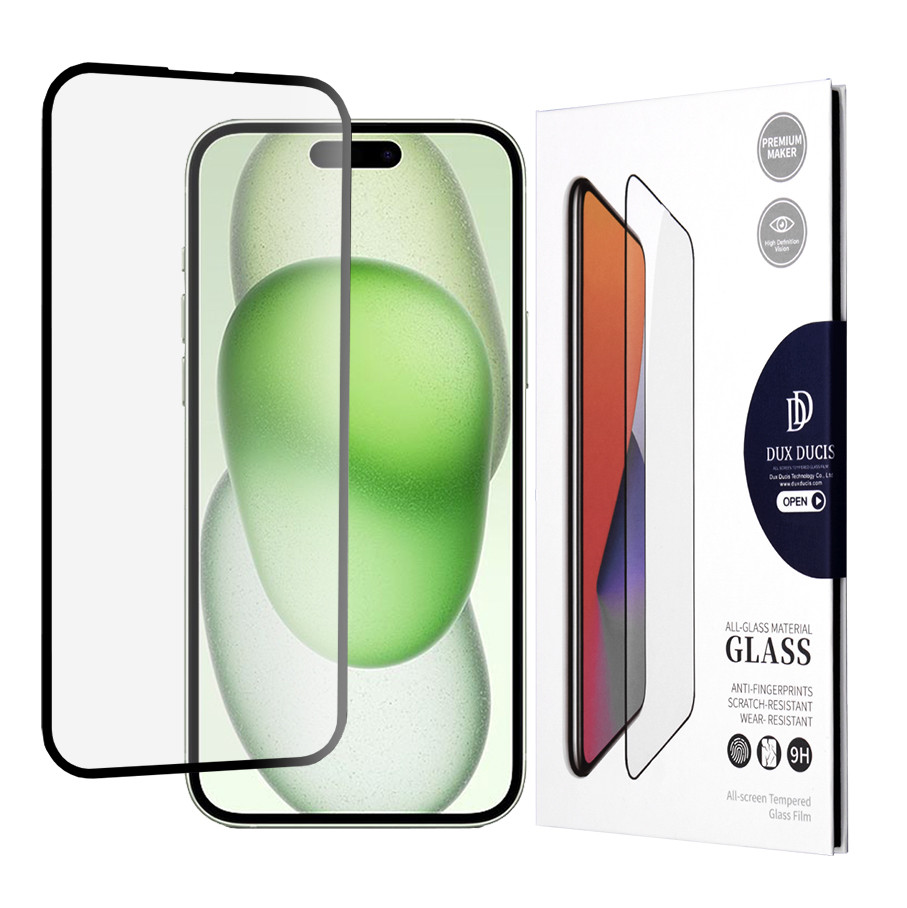 Folie iPhone 15 Plus din sticla securizata, Dux Ducis - Negru