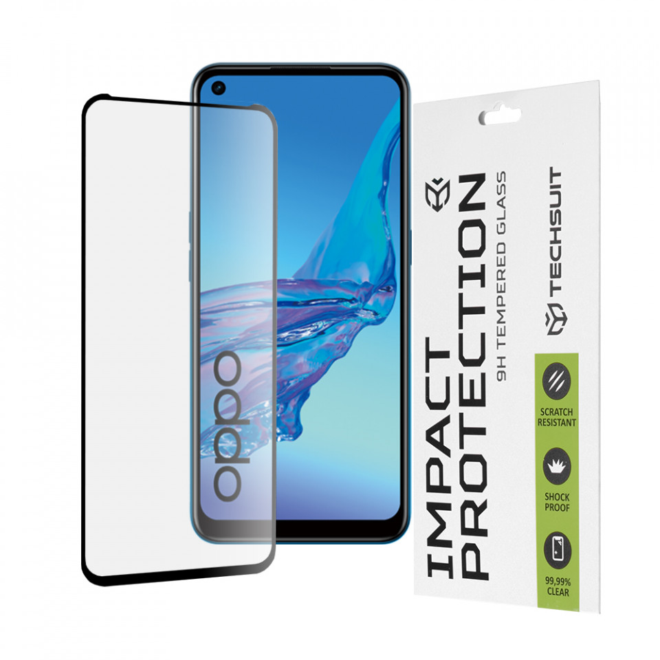 Folie OPPO A53, ce acopera tot ecranul 111D, Techsuit - Negru