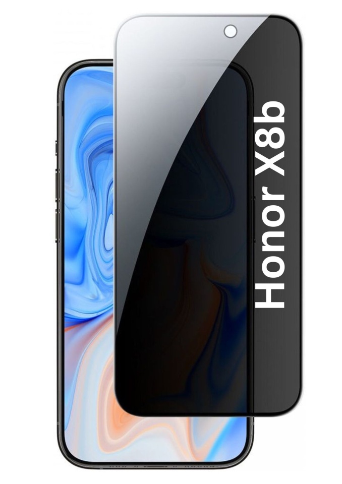 Folie pentru Honor X8b / X8c, Anti-spy Ultra HD, Protectie 9H, Montare Simplă, 111D, Privacy, set cu sticker