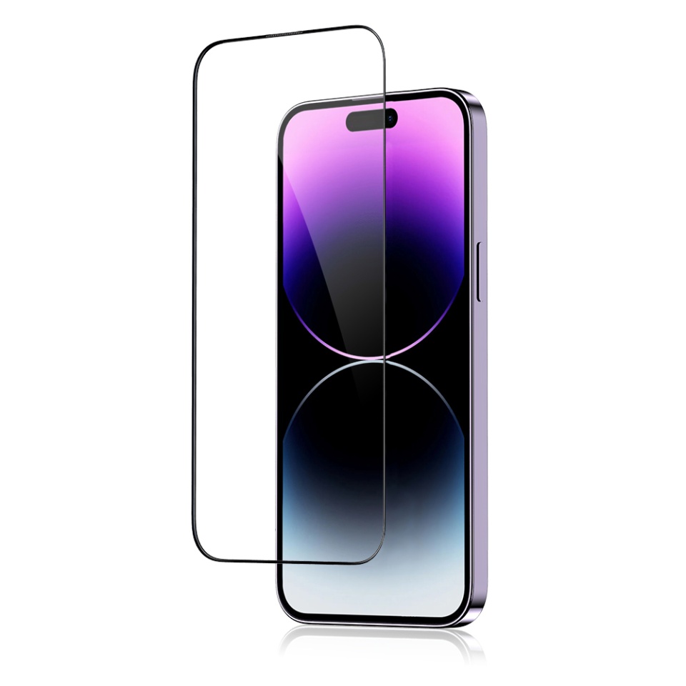 Folie pentru iPhone 14 Pro Max / iPhone 15 Plus / iPhone 16 Plus, Sticla Securizata Blueo 3D Invisible Airbag, Anti-Soc, Anti-Amprente, Negru - 3 | YEO