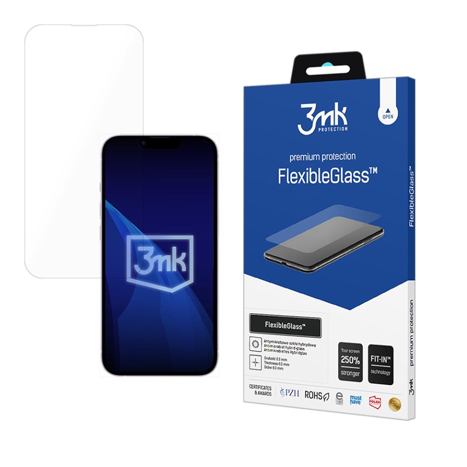 Folie pentru iPhone 16e din silicon, 3mk FlexibleGlass, Transparent