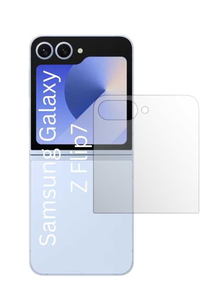 Folie pentru Samsung Galaxy Z Flip7, SKYDDAR INNOVATION, Protectie 9H, 0.3mm, Clear Vision, set cu sticker, Transparent