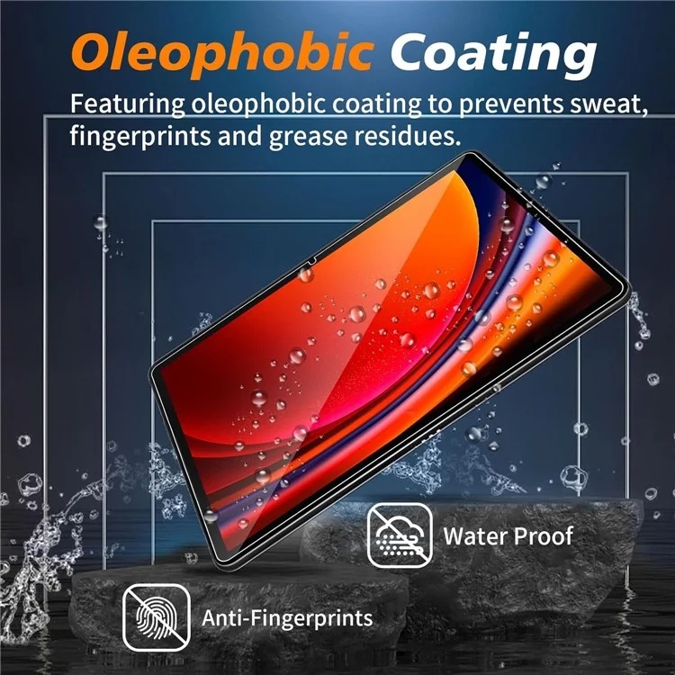 Folie sticla pentru Samsung Galaxy Tab S7/S8/S9/S9 FE, Claritate si Protectie Maxima, 0.33mm, Strat Oleofobic Anti-Amprenta, SKDR 3D Tab Glass - Negru - 3 | YEO