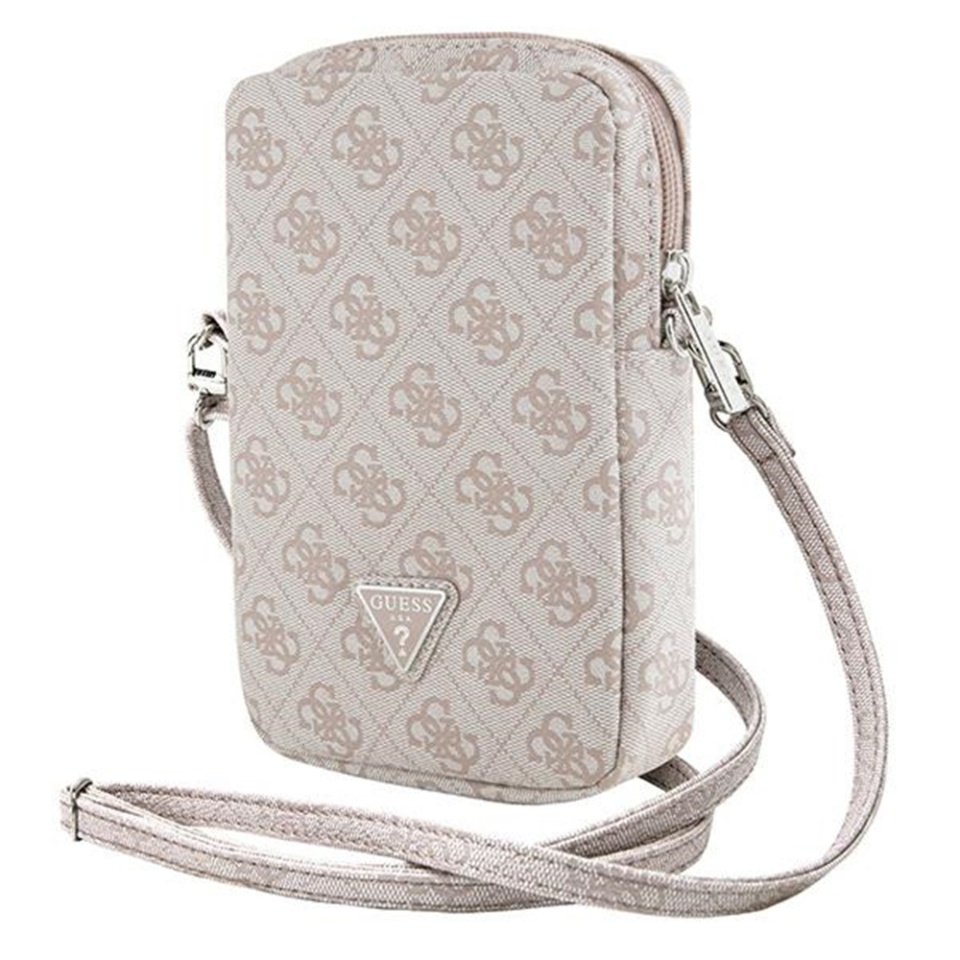 Geanta Guess, Piele Ecologica, Zip Triangle 4G, Roz