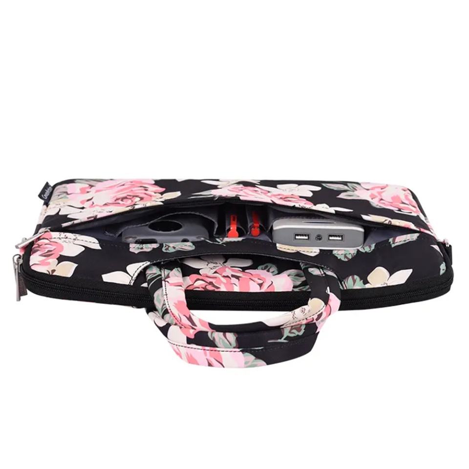 Geanta Laptop Dispozitive 15-16 inch, Design Rezistent din Poliester cu Fermoar, CanvasArtisan Briefcase (C22) - Negru - 1 | YEO