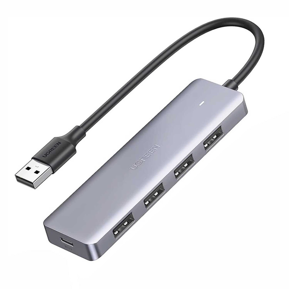 Hub USB la 4x USB 3.0, 1x Micro-USB, 5Gbps, 0.15m, Ugreen CM512, Space Gri - 1 | YEO
